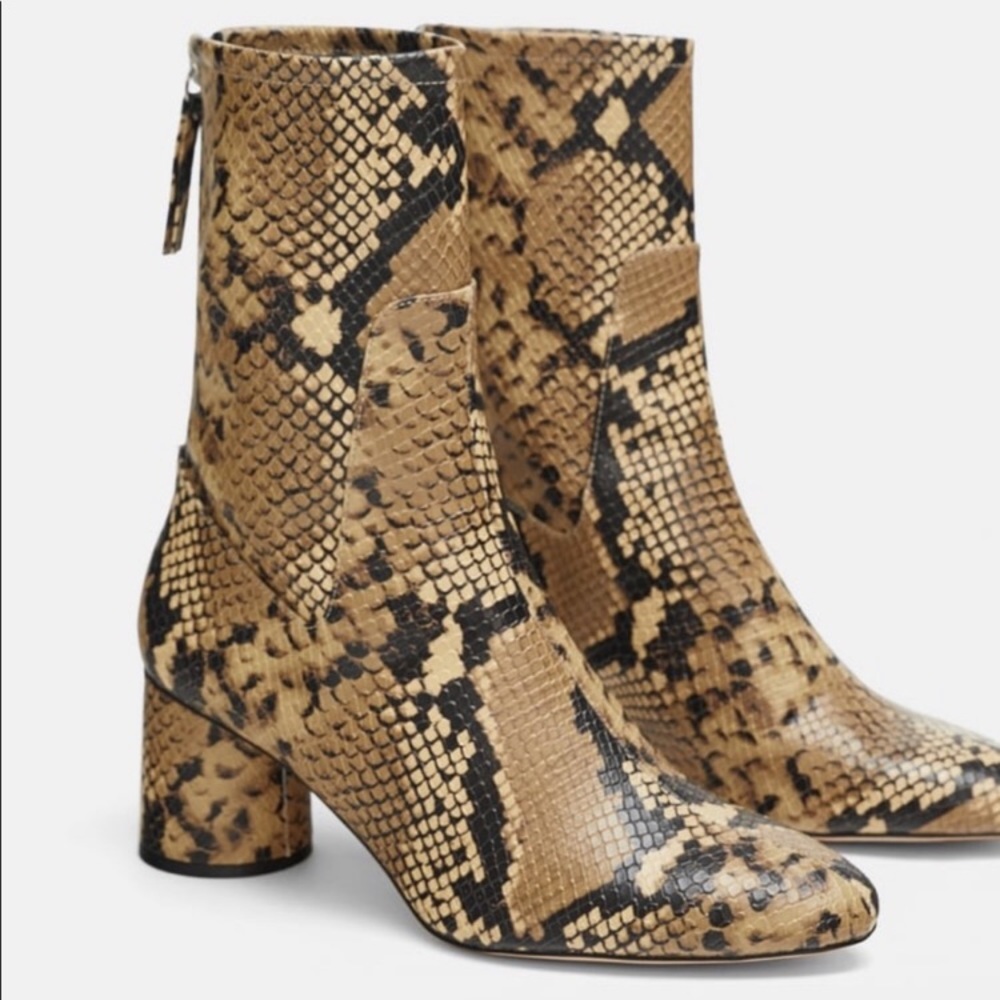 Zara snakeskin boot